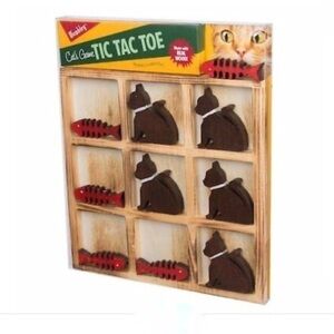 NEW Wembley Cat's Game Tic Tac Toe Made With Real Wood